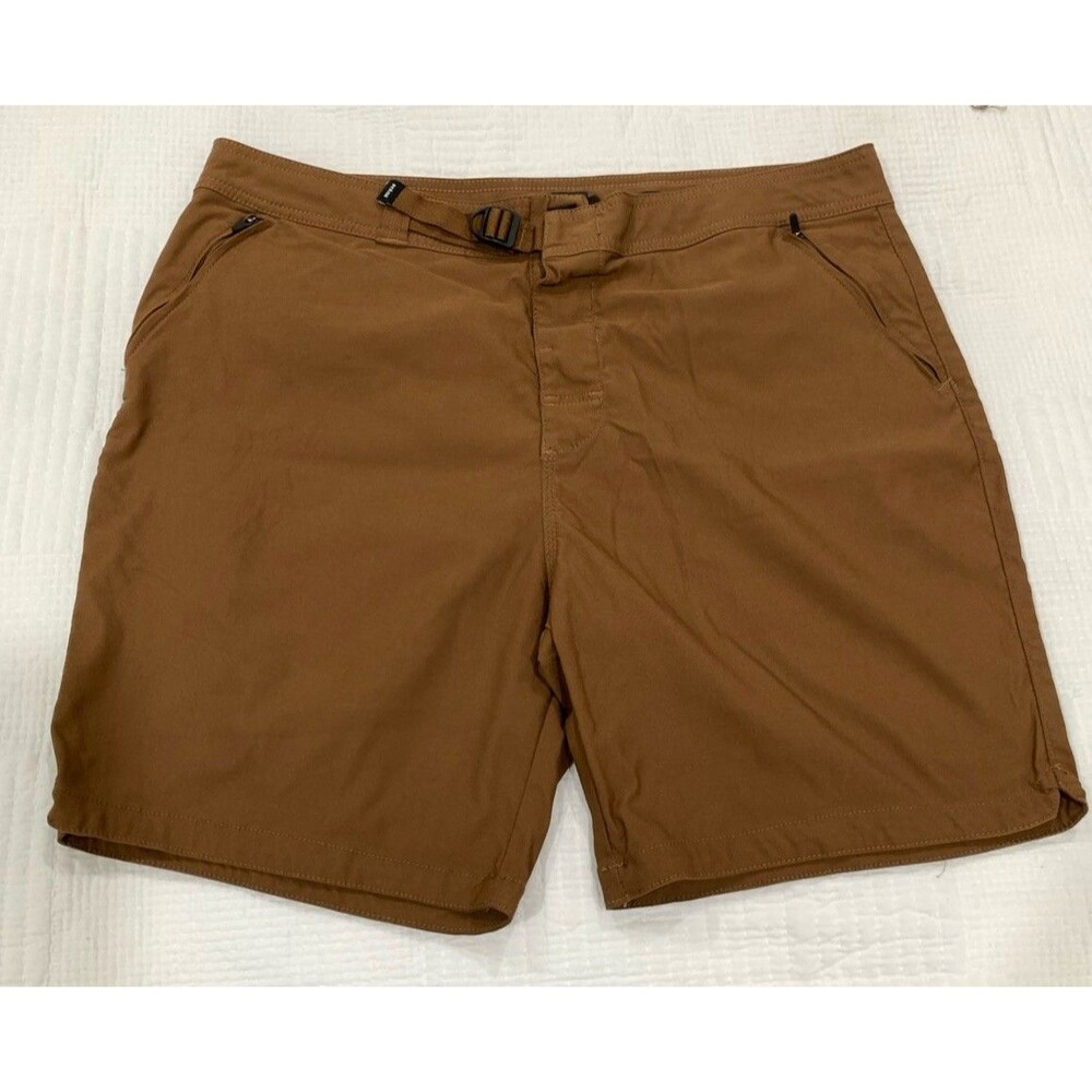 prAna Shorts Mens 36 Brown Zion Stretch Camp Hiking Outdoor Stretch Belted
